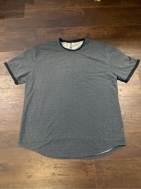 BYLT Basics Men's Heather Charcoal Short-Sleeve Crew Tee with Black Trim